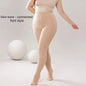 Large size water gloss single-layer one-piece socks with bare legs female nude sensation flesh color flat waist pantyhose