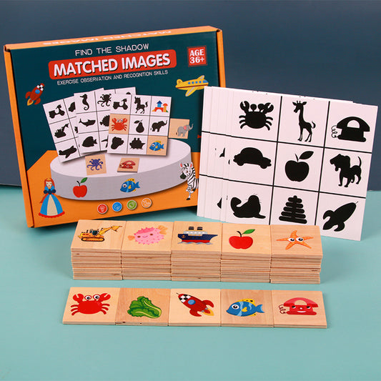 Find Shadow Shape Matching Puzzle Parent Child Interaction 1-4 Year Old Baby Puzzle Teaching Tool