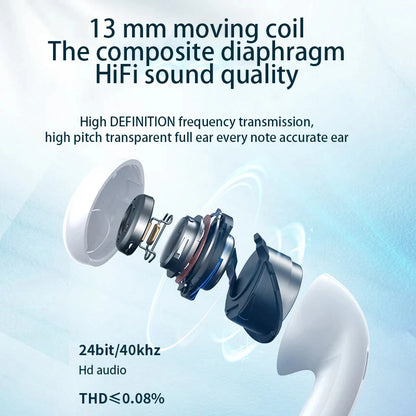 XY-90 Transparent Case Wireless Bluetooth Earphones New 5.1 Half In Ear Dual Ear TWS Stereo