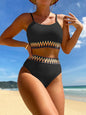 Split bikini swimsuit for women high waisted tight fitting sexy solid color women's swimsuit