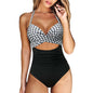 Swimwear New Swimwear European and American Women's Conservative One Piece Solid Color Cross Bikini