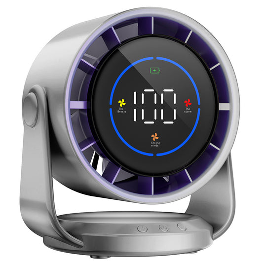 2025 New 100-Speed High - Speed Circulating Fan for Home. 6 - Inch Charging Digital Display, Turbo Desktop Electric Fan