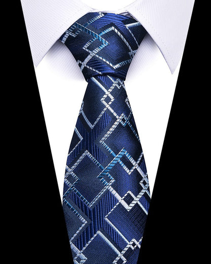 Men's 8cm Business Professional Striped Tie Wedding Suit Accessories Polyester Tie Men