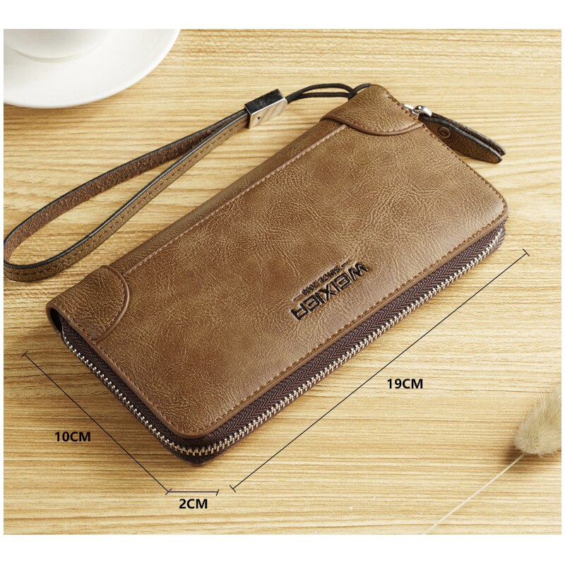 New Arrival Men Wallets pu Leather Long Clutch Zipper Wallets for Business Men Clutch Large Capacity High Quality Wallet