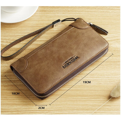 New Arrival Men Wallets pu Leather Long Clutch Zipper Wallets for Business Men Clutch Large Capacity High Quality Wallet