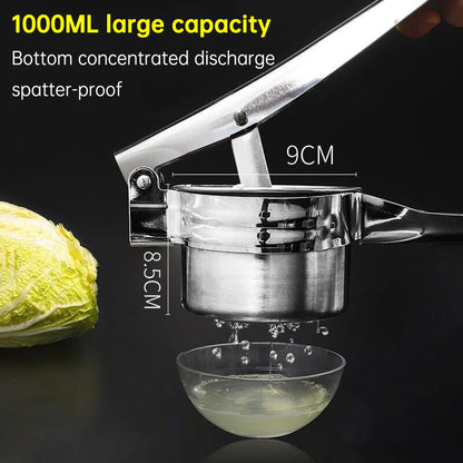 Squeezer Stainless Steel Manual Juicer Household Vegetable Filling Dehydration Large Practical And Creative Potato Mashing