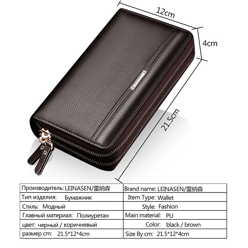 Brand wallet men wallets leather fashion handbags Men's wallet luxury high capacity casual black men's handbag wallet leather
