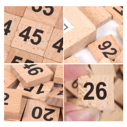 Christmas toy gift Montessori math teaching aids 1-100 number continuous board sorting board wooden hundred number board children's early education puzzle toys