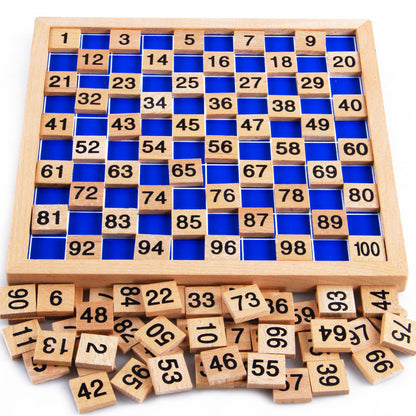 Christmas toy gift Montessori math teaching aids 1-100 number continuous board sorting board wooden hundred number board children's early education puzzle toys