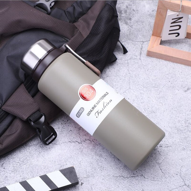 New Large Capacity Vacuum Insulated Cup Portable Fashionable Insulated Pot Handle Outdoor Car Sports Water Bottle Gift