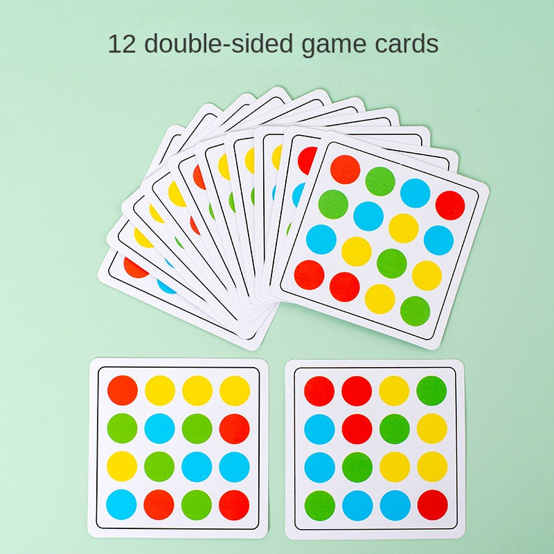 Wooden children's early education 2-in-1 four-color game color matching exercise wrist coordination puzzle toy