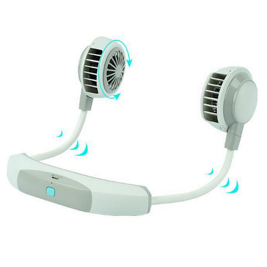 Portable Lazy Sports Halter Fan 2 Fans Mini Hanging Neck Fan USB Rechargeable Cover Halter Sports Aromatherapy Fan