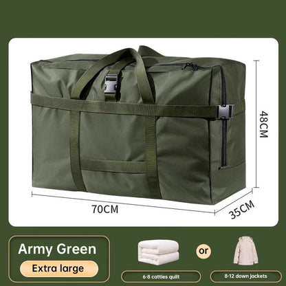 Oxford Fabric Storage Bag: Thick, Large-Capacity, Portable (Grid Pattern) – For Clothes, Blankets, Checked Luggage