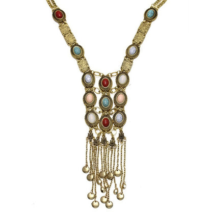 Popular Bohemian style long popular element tassel necklace accessories