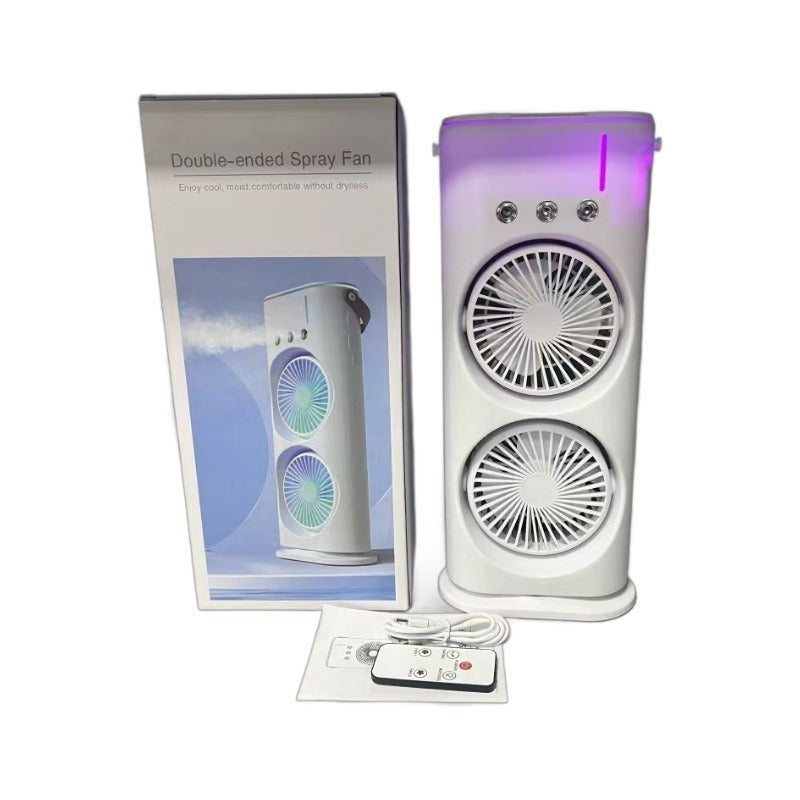 Double head spray fan USB office home dormitory desktop fan can shake the head mini fan