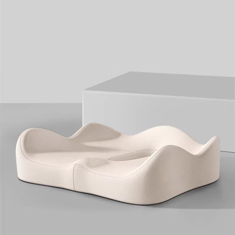 Memory foam car seat cushion. Ergonomic support. Relieves back/coccyx pain. Universal fit.