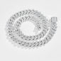 Diamond Full Diamond Cuban Chain Hip Hop Necklace Men's 15mm Wide Men's Accessories