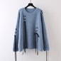 Sweet cool lazy round neck sweater knitted sweater loose temperament slimming