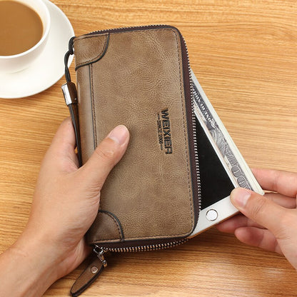 New Arrival Men Wallets pu Leather Long Clutch Zipper Wallets for Business Men Clutch Large Capacity High Quality Wallet