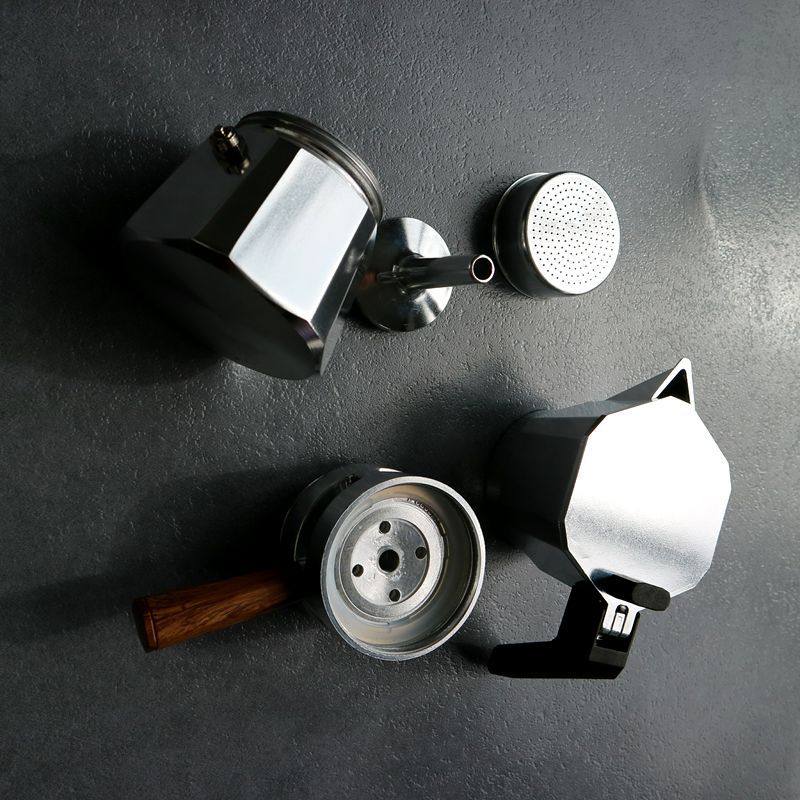 Two-Cup Coffee Pot Double Valve Moka Pot