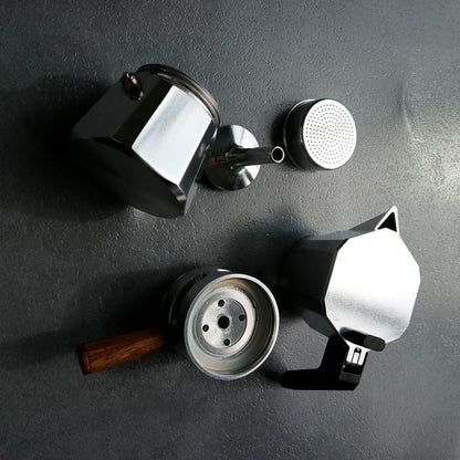 Two-Cup Coffee Pot Double Valve Moka Pot
