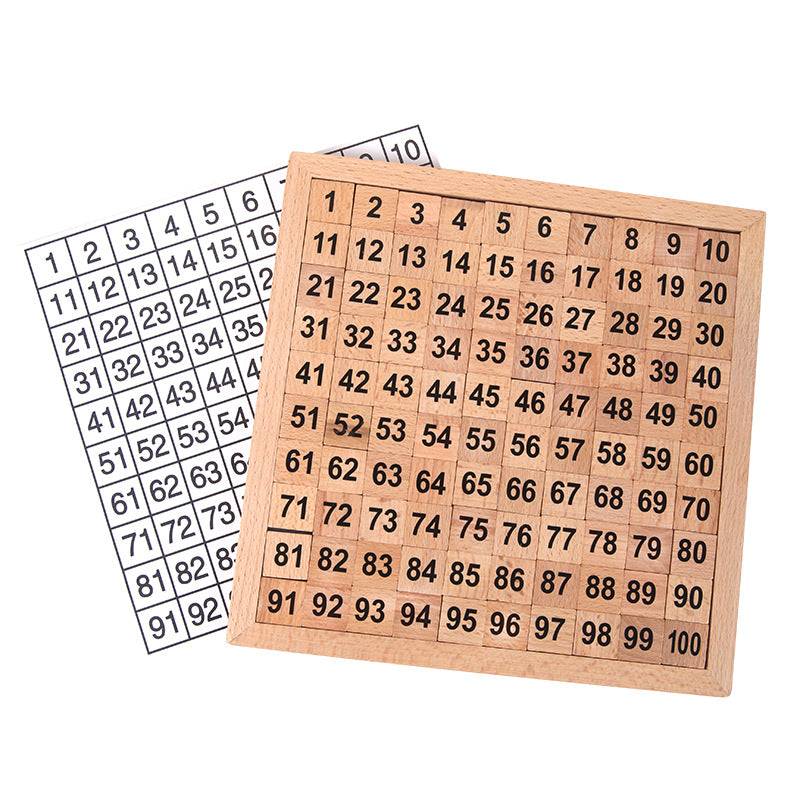 Christmas toy gift Montessori math teaching aids 1-100 number continuous board sorting board wooden hundred number board children's early education puzzle toys