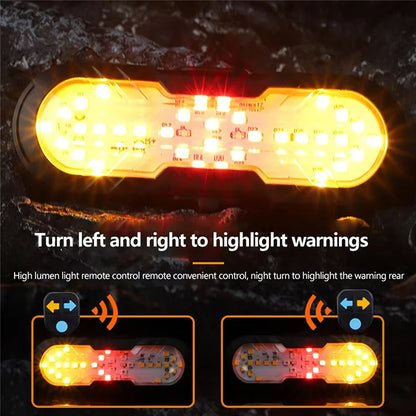 Wireless Remote Bike Tail Light with Turn Signal & Horn, USB-C Rechargeable Safety Warning Light