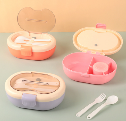Modern simple food grade microwaveable lunch box with compartments