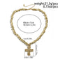 European and American hip-hop niche alien bead necklace, men's fashion cross pendant, collarbone chain, men's accessories