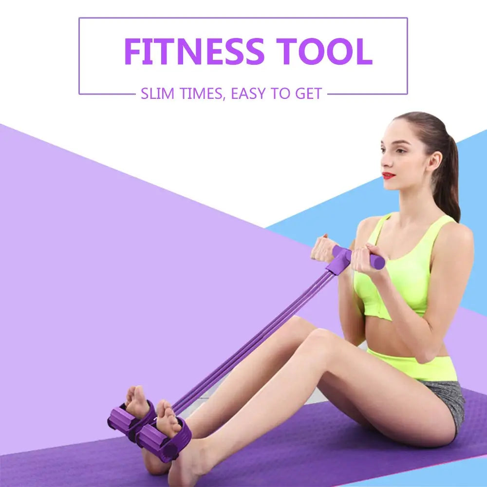 Gum 4 Tube Resistance Bands Latex Pedal  Pull Rope Resistance Band