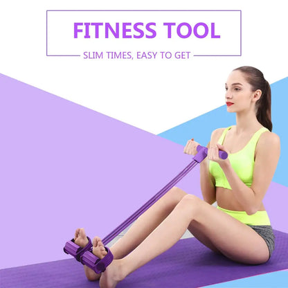 Gum 4 Tube Resistance Bands Latex Pedal  Pull Rope Resistance Band