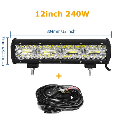 4-23 inch Off Road LED Light Bar 12V 24V 8D Combo Led Bar/Work Lights for Car Jeep Truck Suv 4x4 Atv Boat Lightbar Headlight