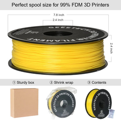 Geeetech Standard PLA Filament 1kg 1.75mm 3D Printer Plastic Material, Accuracy 0.03mm,Fit Most FDM Printer
