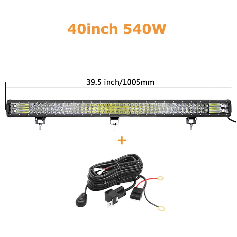 7D 20'' 23'' 45'' 216w 252w 288w 324w LED Light Bar Offroad Driving Lights Combo Work Light Bar 12v 24v Truck SUV ATV 4WD 4x4