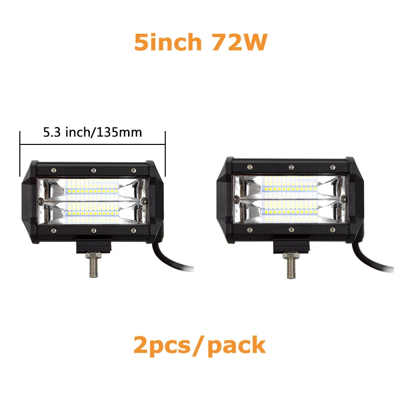 7D 20'' 23'' 45'' 216w 252w 288w 324w LED Light Bar Offroad Driving Lights Combo Work Light Bar 12v 24v Truck SUV ATV 4WD 4x4