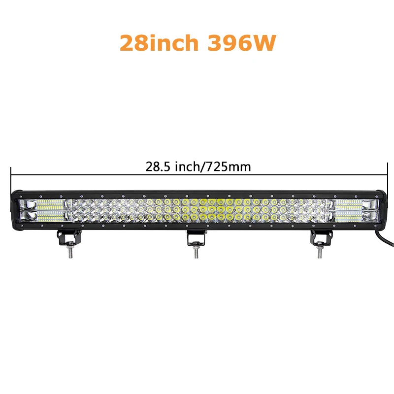 7D 20'' 23'' 45'' 216w 252w 288w 324w LED Light Bar Offroad Driving Lights Combo Work Light Bar 12v 24v Truck SUV ATV 4WD 4x4