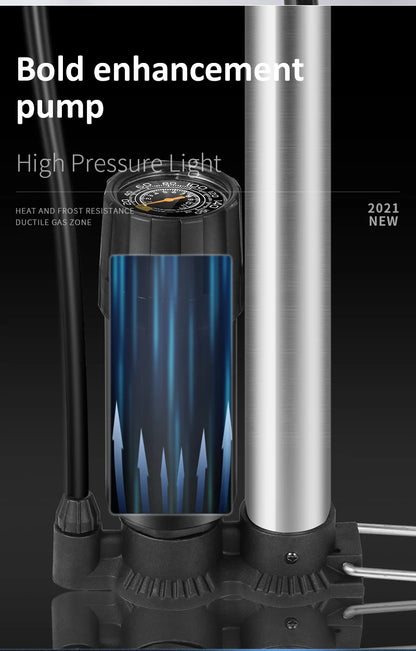 WEST BIKING Bike 120/160PSI Floor Pump High Pressure Cycling Pump Air Inflator Schrader Presta Valve Road MTB Bicycle Tire Pump