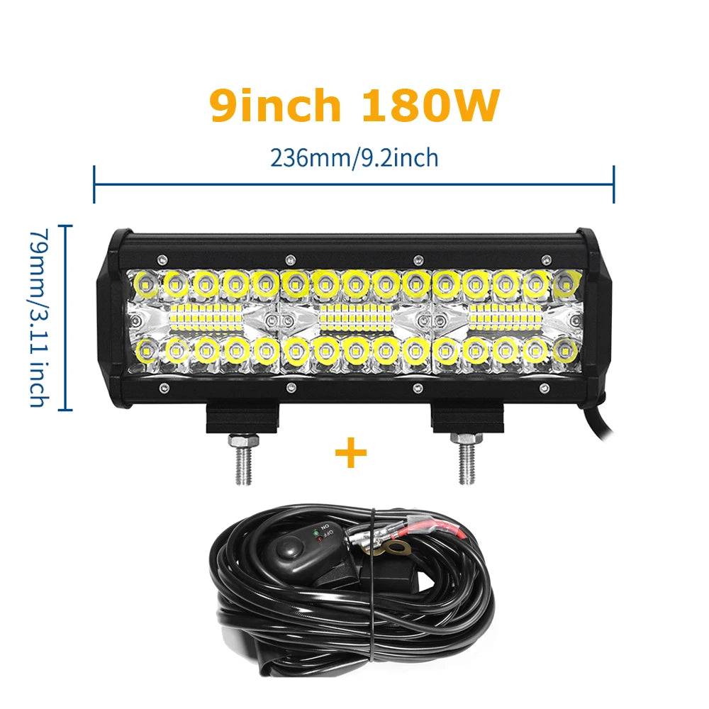 4-23 inch Off Road LED Light Bar 12V 24V 8D Combo Led Bar/Work Lights for Car Jeep Truck Suv 4x4 Atv Boat Lightbar Headlight
