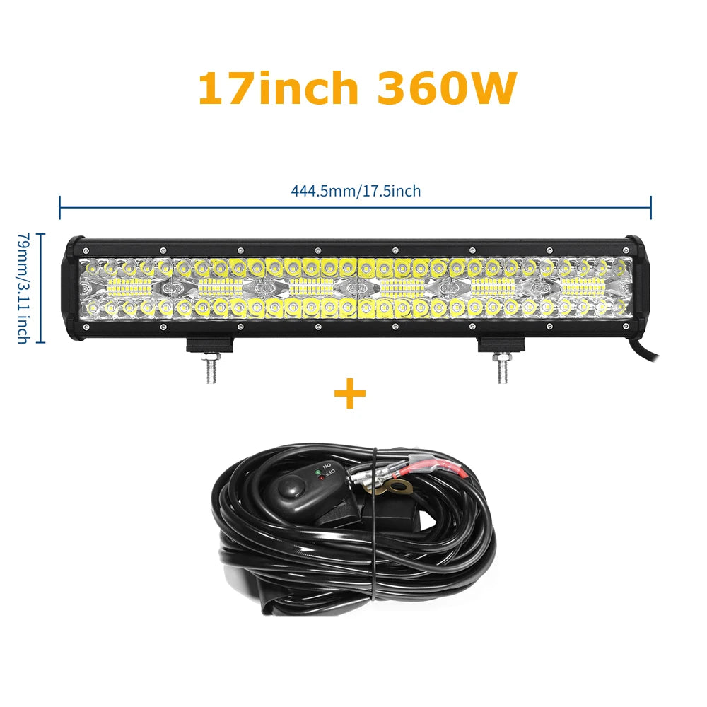4-23 inch Off Road LED Light Bar 12V 24V 8D Combo Led Bar/Work Lights for Car Jeep Truck Suv 4x4 Atv Boat Lightbar Headlight