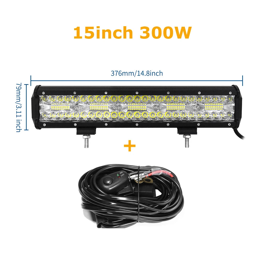 4-23 inch Off Road LED Light Bar 12V 24V 8D Combo Led Bar/Work Lights for Car Jeep Truck Suv 4x4 Atv Boat Lightbar Headlight