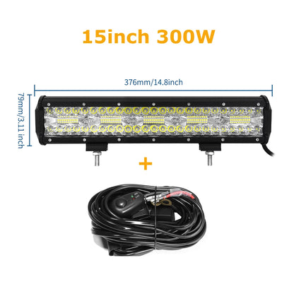 4-23 inch Off Road LED Light Bar 12V 24V 8D Combo Led Bar/Work Lights for Car Jeep Truck Suv 4x4 Atv Boat Lightbar Headlight