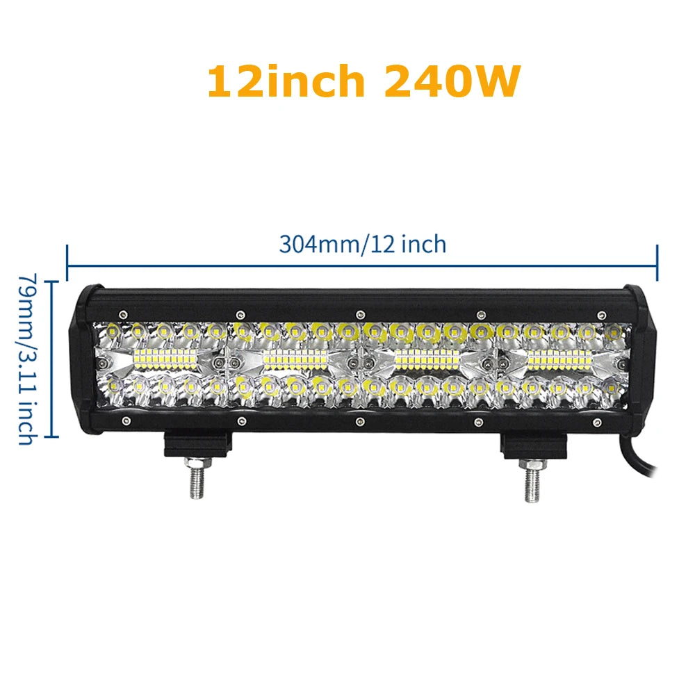 4-23 inch Off Road LED Light Bar 12V 24V 8D Combo Led Bar/Work Lights for Car Jeep Truck Suv 4x4 Atv Boat Lightbar Headlight