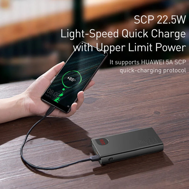 Baseus PD 22.5W Power Bank 10000mAh Portable Fast Charging Powerbank Type C USB-C PD Qucik Charge External Battery Charger