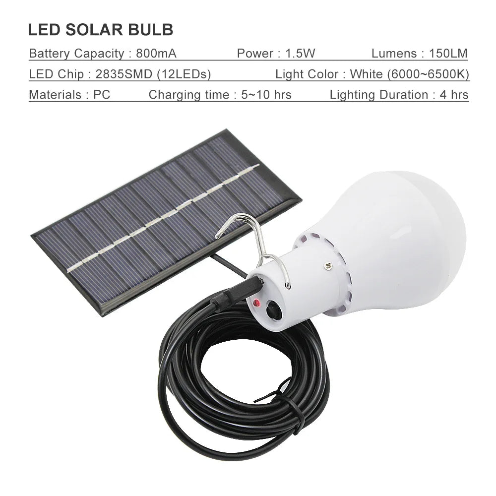 New Useful Energy Conservation USB 5W Portable camping light Led Charged Bulb Light Charged Solar Energy Lamp Outdoor Lighting