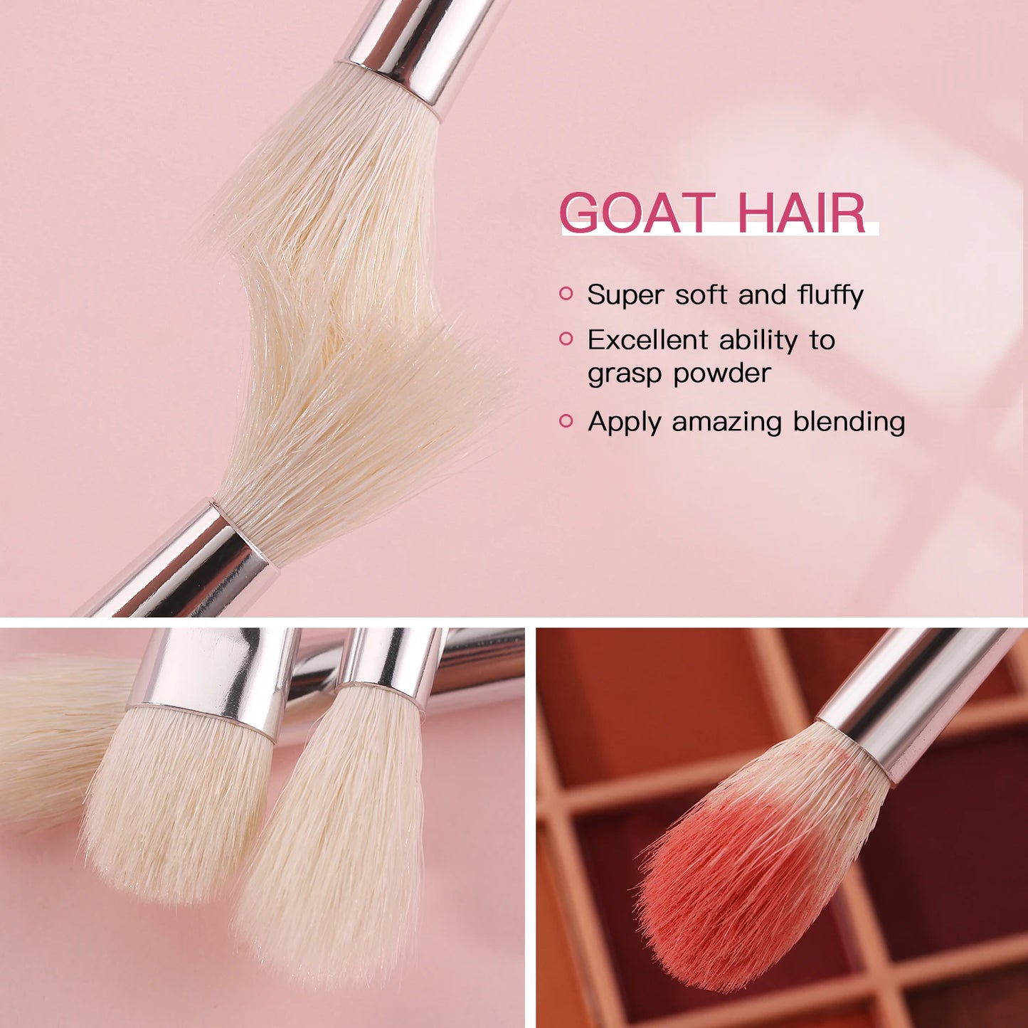 BEILI Black Makeup Brush Sets Professional Natural Goat Fiber Hair Brush Foundation Kakubi Contour Eyeshadow Beauty Tool brochas