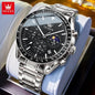 OLEVS 3618 Luxury Golden Stainless Steel Strap Watch for Men's Quartz Movement Male Wrist Clock Business Luminous Hands Function