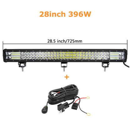 7D 20'' 23'' 45'' 216w 252w 288w 324w LED Light Bar Offroad Driving Lights Combo Work Light Bar 12v 24v Truck SUV ATV 4WD 4x4
