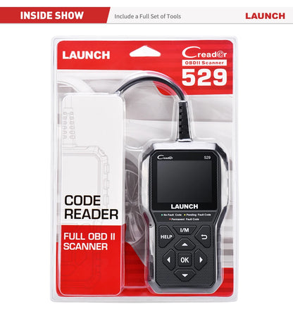 LAUNCH Creader 529 OBD2 Scanner Automotive Diagnostic Tool OBDII Code Reader Fault Code Read OBD Scan DIY Code Reader CR529