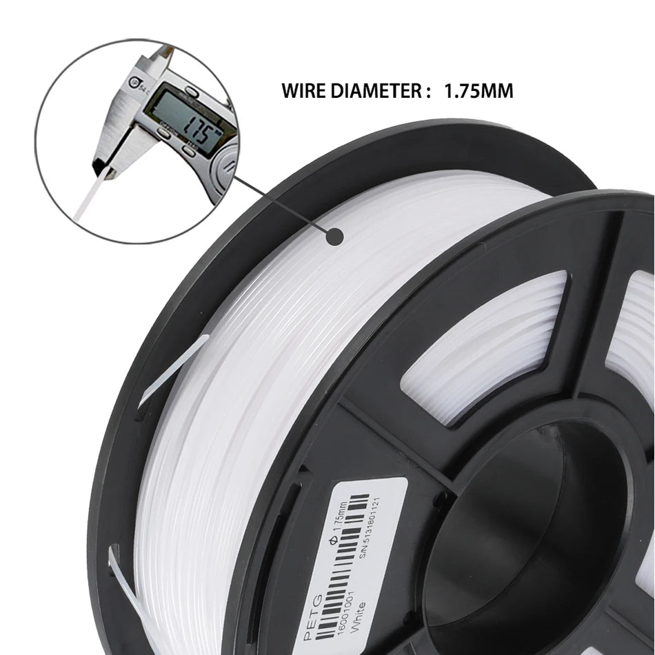 SUNLU 5Roll PETG/PETG Clear Filament 1.75 ±0.02mm 1kg Spool (2.2lbs) High Toughness Neatly Wound Filament Fit Most FDM Printer