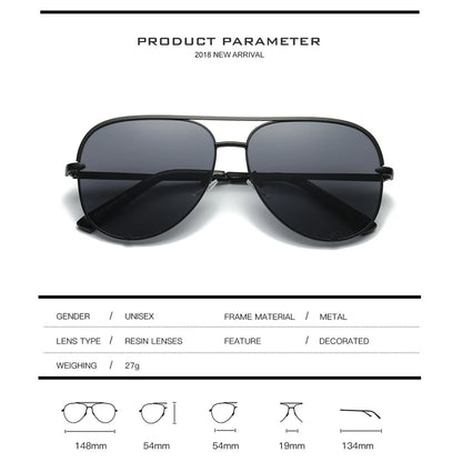 Fashion Gradient Metal Frame Pilot Sunglasses Men Women Classic Retro Driving Sun Glasses Brand Designer UV400